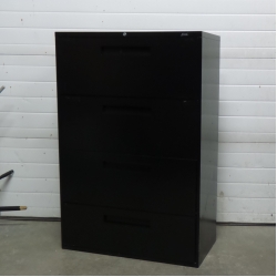 Global Black 4 Drawer Lateral Filing Cabinet, Locking Global Black 4 Drawer Lateral Filing Cabinet, Locking